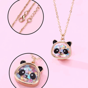 Cute Panda Bear Colourful Sequin Pendant Necklace