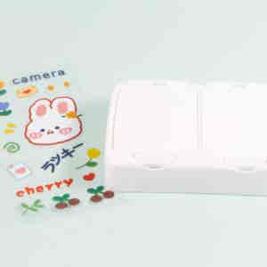 Cute Double Storage Box with Stickers