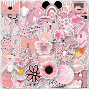 Cute Pink Stickers (50 Stickers)