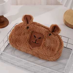 Kapy Bara Brown Furry Pencil Case & Accessory Bag