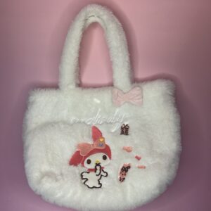 Sanrio My Melody White & Pink Soft Furry/Fluffy Tote Bag